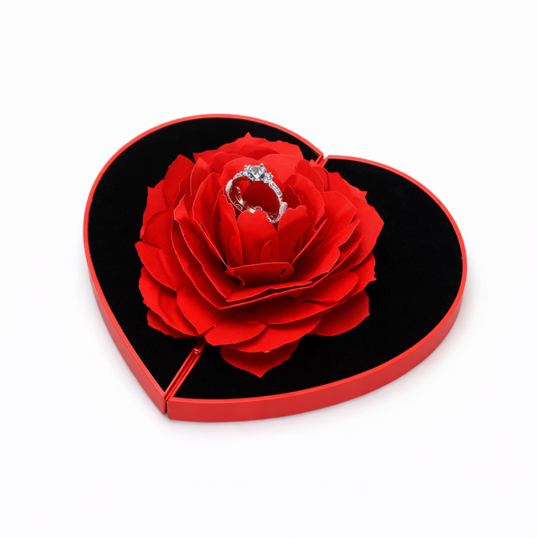 Caja Flor Para Anillo